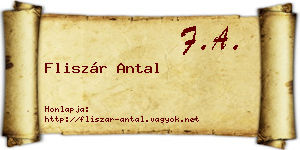 Fliszár Antal névjegykártya